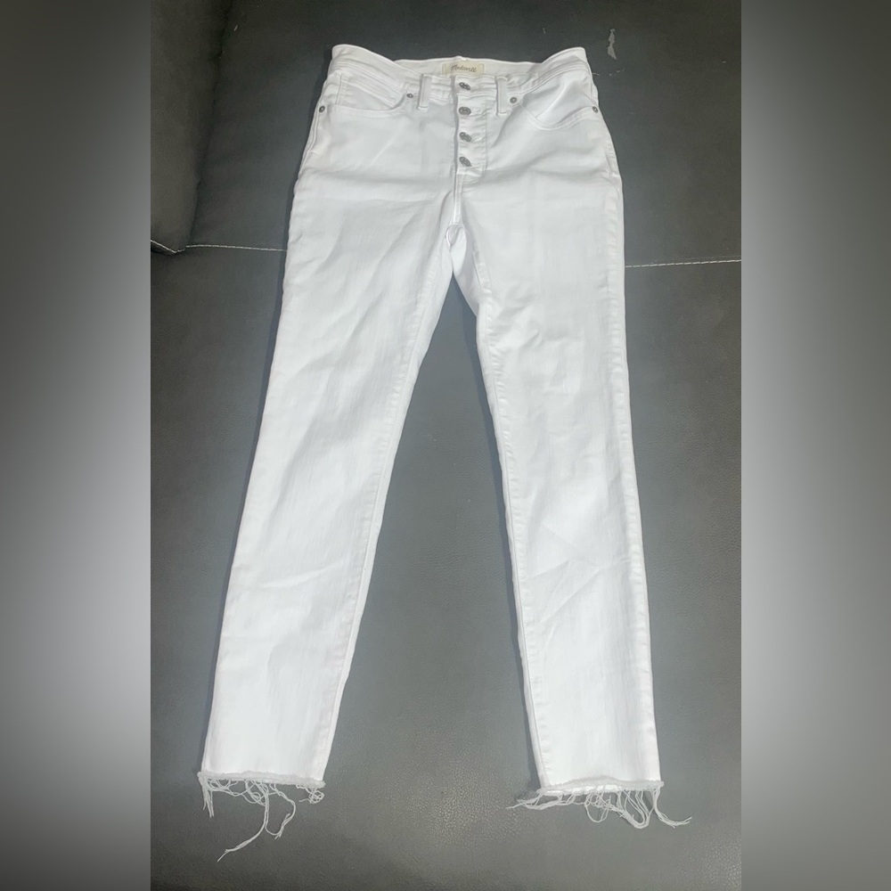 Madewell White Button-Fly Skinny Jeans – Size 27   9 in mid rise